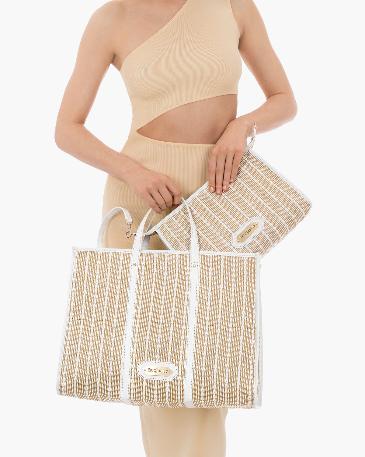 Palm Tote White Mix Eric Javits