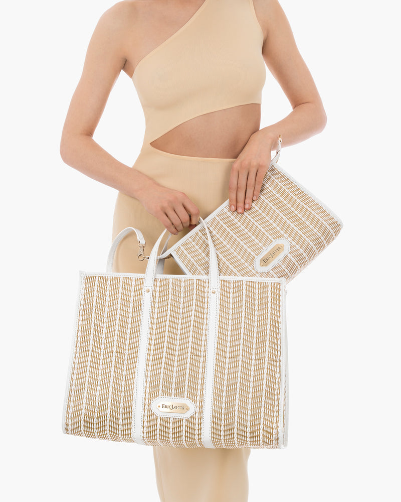 Palm Tote White Mix Eric Javits