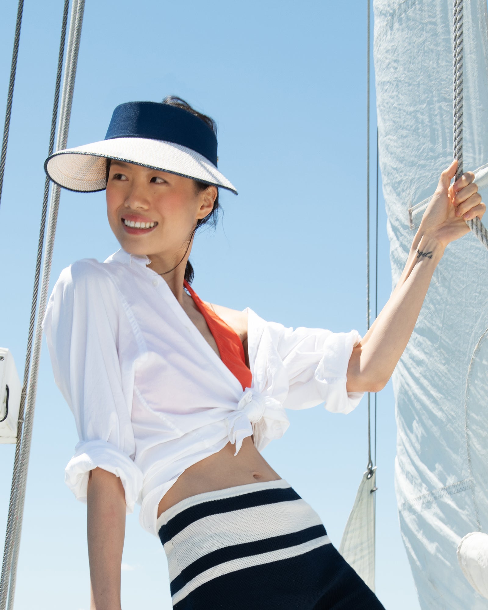 Champ II White Mix/Navy Eric Javits