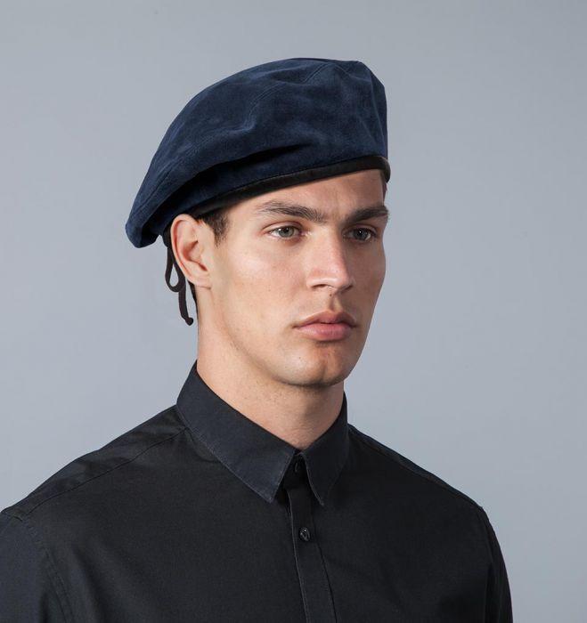 Eric Javits Men Hats SM / Navy Suede Beret Hat For Men