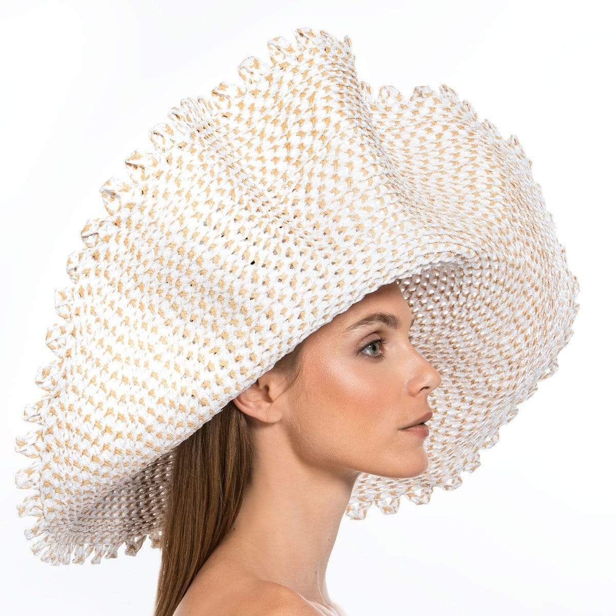 Eric Javits Women Hats Giant Shell White Mix