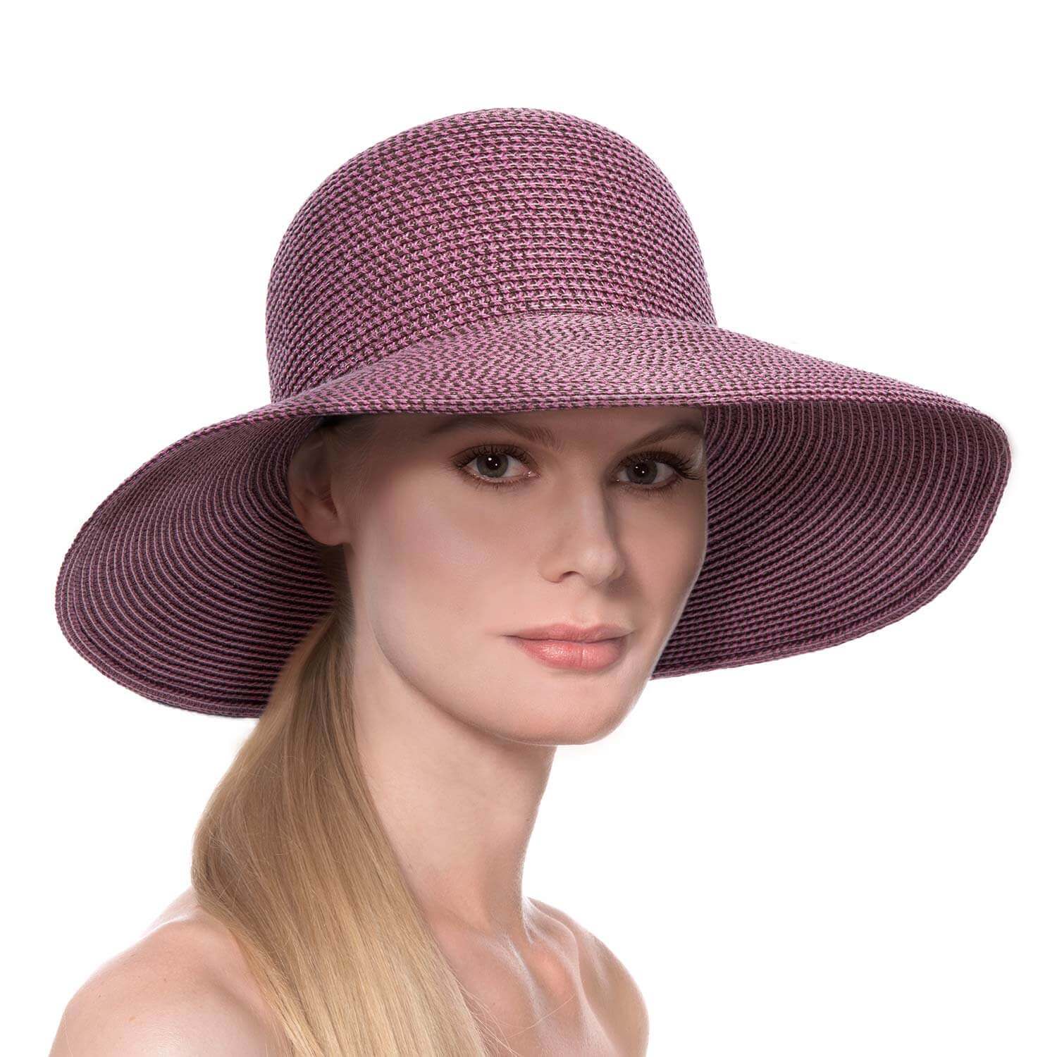 Eric Javits Women Hats Mauve Speckle Hampton Hat