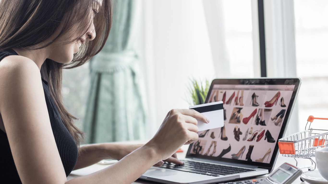 woman doing an online shopping