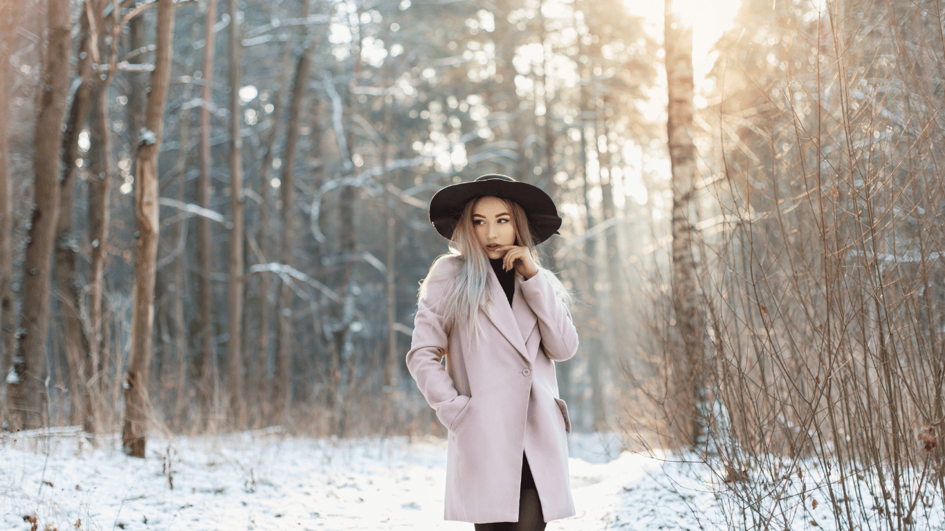 Elegant woman with a wide-brimmed sun hat