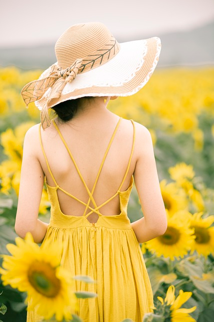 A fashion model wearing a hat