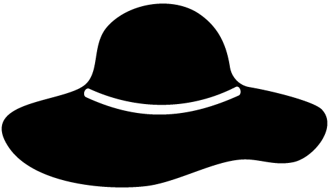 Black hat with a white band